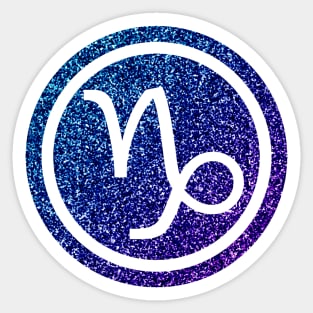 Blue Purple Glitter Zodiac - Capricorn Sticker